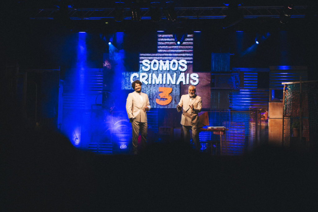 Xosé A. Touriñán e Carlos Blanco durante Somos Criminais 3 no festival Castelo Conta de 2022